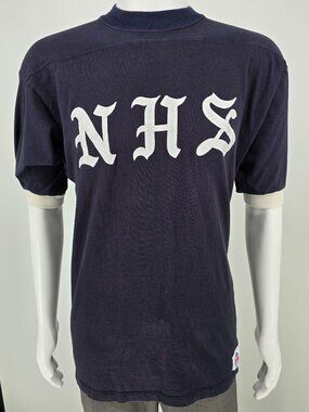 Vintage 1980s Russell Athletic "NHS" AIM 80 Cotton Practice/Sideline Jersey (M)
